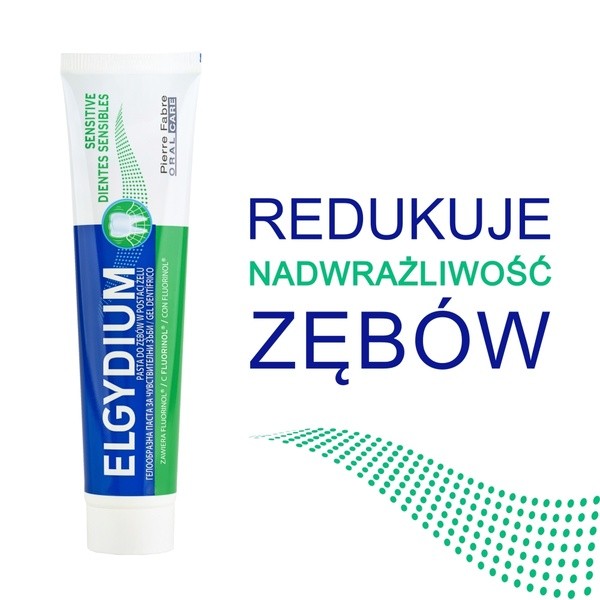 Elgydium Sensitive, pasta do zębów w żelu, 75 ml