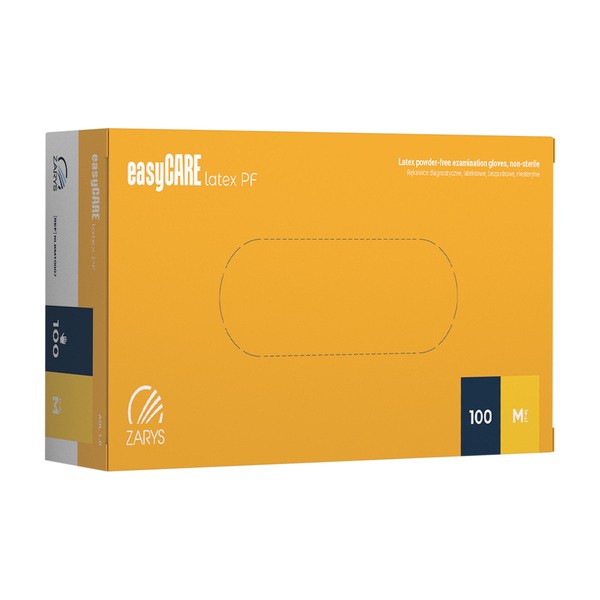 EasyCare Latex PF, bezpudrowe rękawice diagnostyczne, lateksowe, niejałowe, rozmiar M, 100 szt.