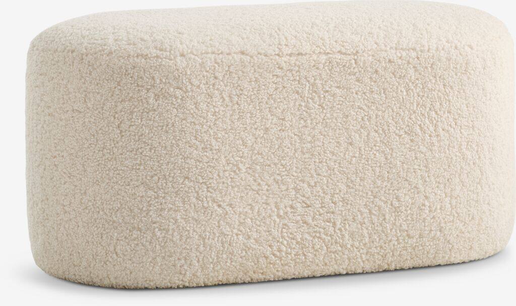 OREBO OREBO 84x45 puf i råhvidt, plysagtigt stof