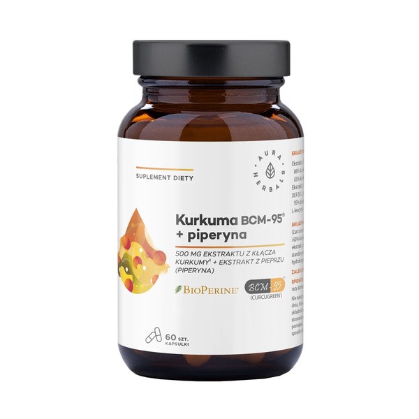Aura Herbals Kurkuma BCM-95 + piperyna, kapsułki, 60 szt.