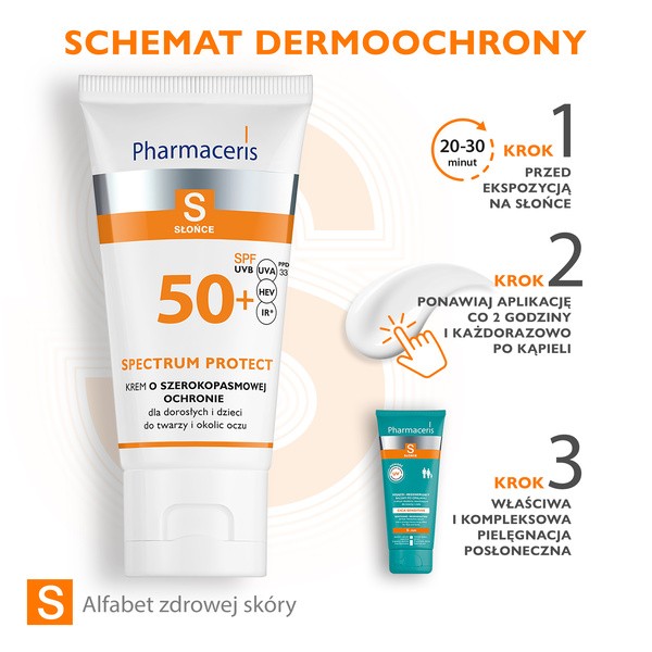Pharmaceris S SPECTRUM PROTECT, krem o szerokopasmowej ochronie do twarzy i okolic oczu SPF 50+, 50 ml