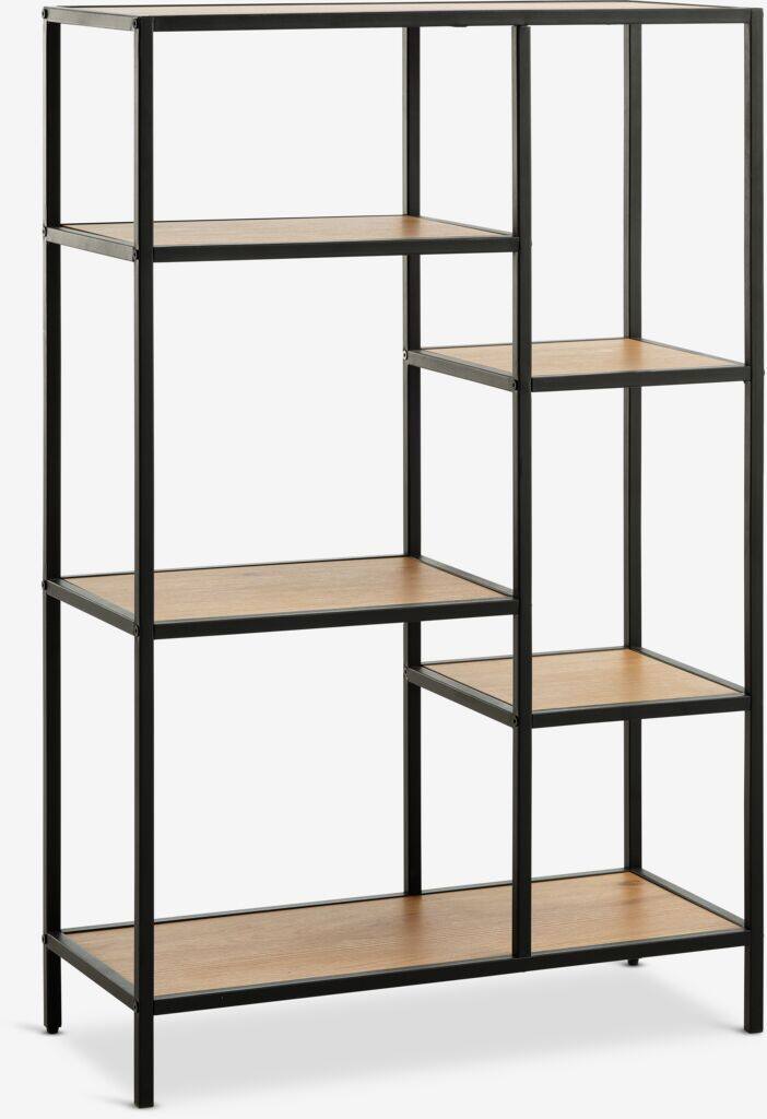 TRAPPEDAL reol, 5 hylder, eg/sort