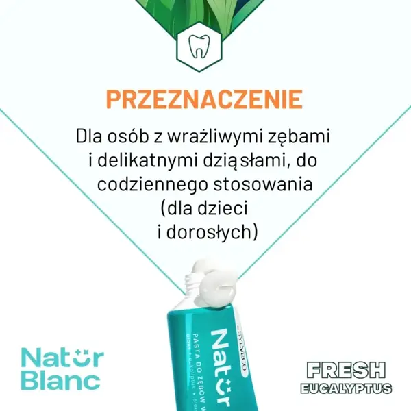 Sylveco Natur Blanc Fresh Eucalyptus, pasta do wrażliwych zębów, 100 ml