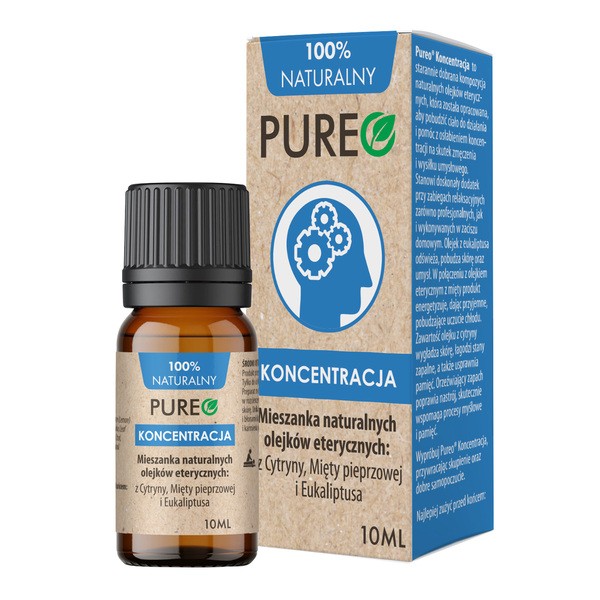 Pureo Koncentracja, mieszanka naturalnych olejków eterycznych, 10 ml