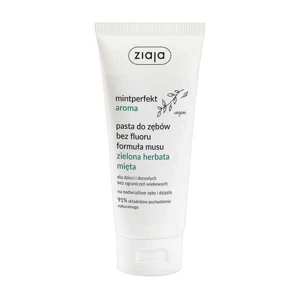 Ziaja Mintperfekt Aroma, mus do zębów bez fluoru, zielona herbata mięta, 100 ml