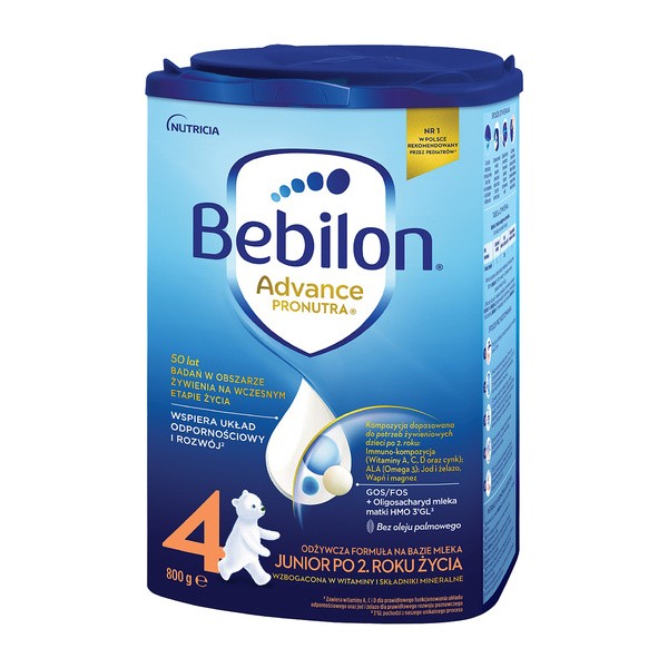 Bebilon Advance Pronutra 4, Junior, formuła na bazie mleka po 2. roku życia, 800 g