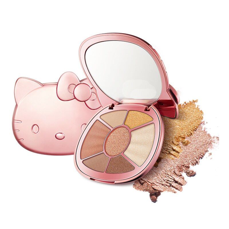 Paleta de 7 sombras de ojos Hello Kitty: acabados mate, brillante y nude; maquillaje de ojos resistente al agua y de larga duración
