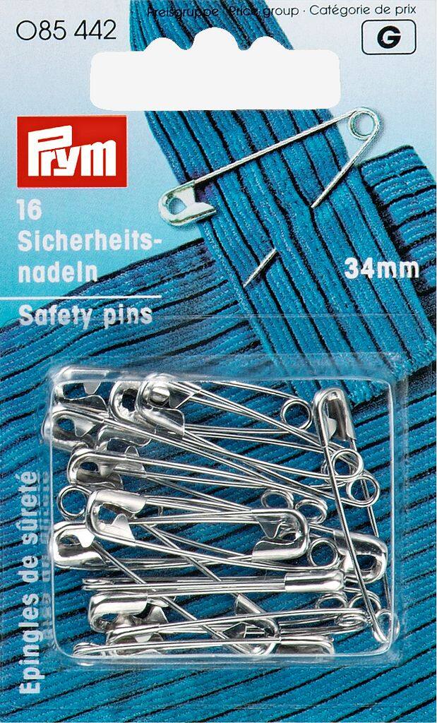 34 mm sølv sikkerhedsnåle