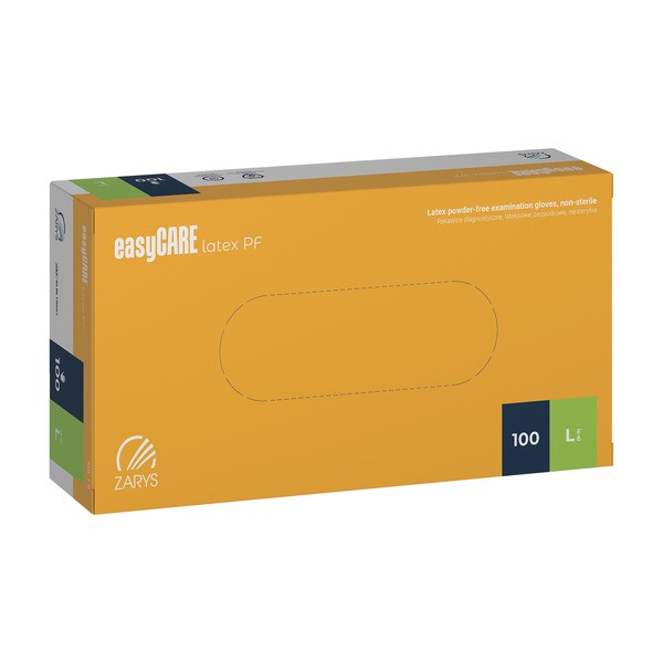 EasyCare Latex PF, bezpudrowe rękawice diagnostyczne, lateksowe, niejałowe, rozmiar L, 100 szt.