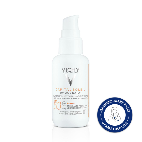 Vichy Capital Soleil, fluid koloryzujący przeciw fotostarzeniu się skóry SPF 50+, tinted, 40 ml