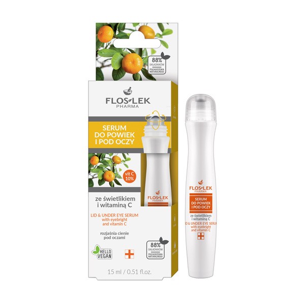 Flos-Lek Pharma, serum do powiek i pod oczy ze świetlikiem i witaminą C, 15 ml