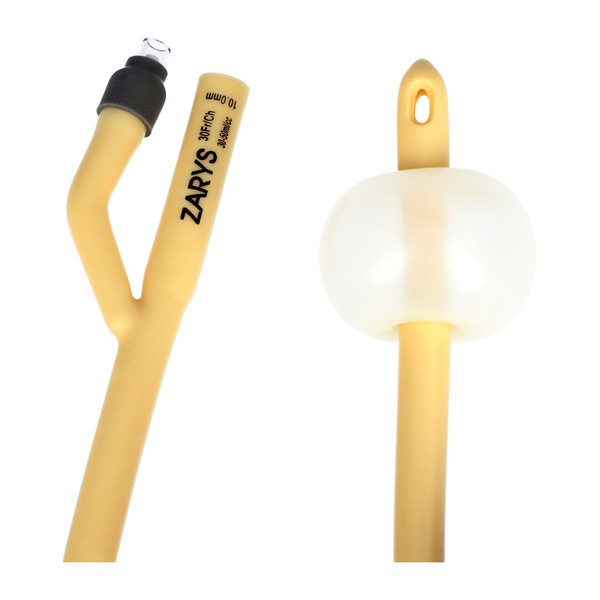 Zarys, urologiczny cewnik Foley'a, dwudrożny z plastikową zastawką, CH 30/30-50 ml, 1 szt.