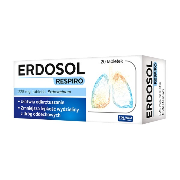 Erdosol Respiro, 225 mg, tabletki, 20 szt.
