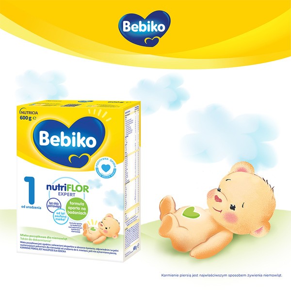 Bebiko 1 NUTRIflor Expert, mleko początkowe dla niemowląt, od urodzenia, proszek, 600 g