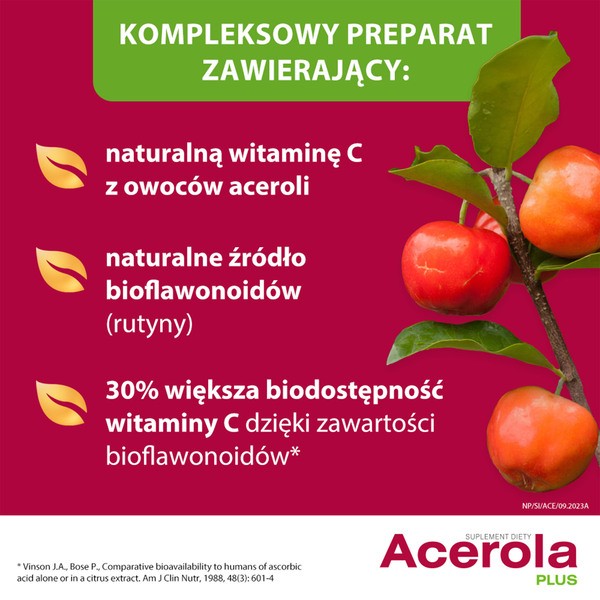 NutroPharma, Acerola Plus, tabletki do ssania, smak owocowy, 60 szt.