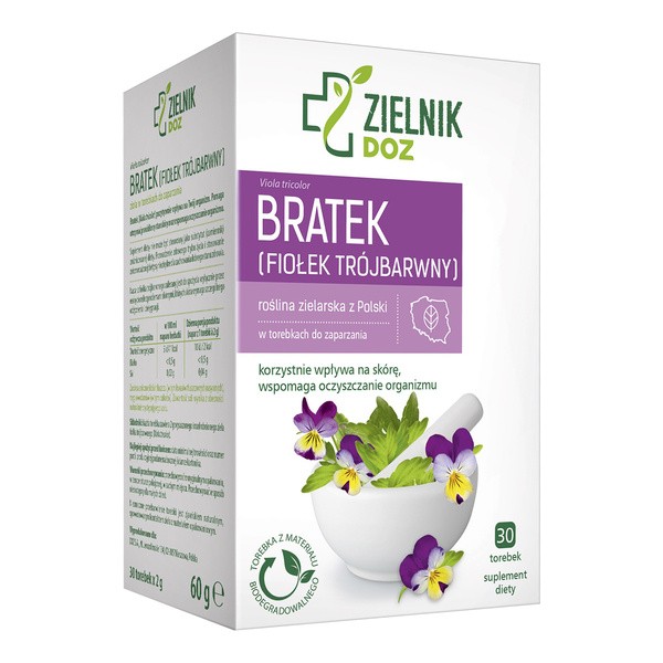 ZIELNIK DOZ Bratek (fiołek trójbarwny), zioła do zaparzania, 2 g, 30 saszetek