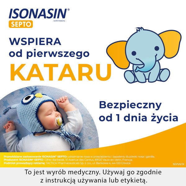 Isonasin Septo, roztwór do płukania nosa, 5 ml x 20 ampułek