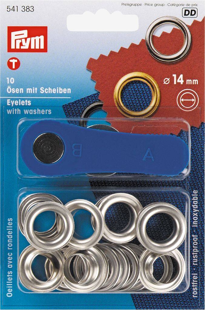 Øjer 14mm 10 stk/pakke sølv