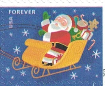 2012 US Stamp Santa & Sleigh - Booklet of 20 Forever Stamps