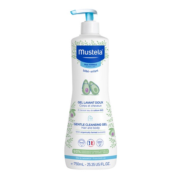 Mustela Bebe-Enfant, delikatny żel do mycia z organicznym awokado, 750 ml