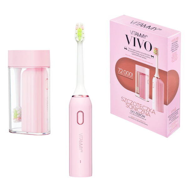Vitammy Vivo, szczoteczka soniczna z etui, kolor różowy, 1 szt.