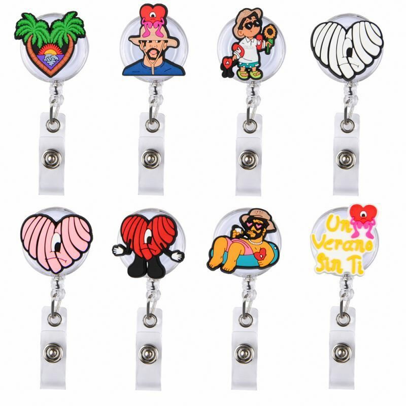Retractable Badge Reel Holder Wholesale Customized Sublimation Plastic Name Tag Cute yoyo Badge Clip With id Card Holder