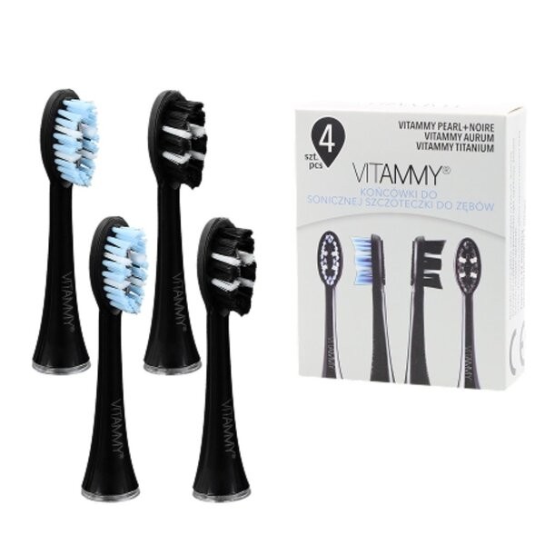 Vitammy, końcówki do szczoteczki sonicznej Pearl+, kolor czarny, 4 szt.