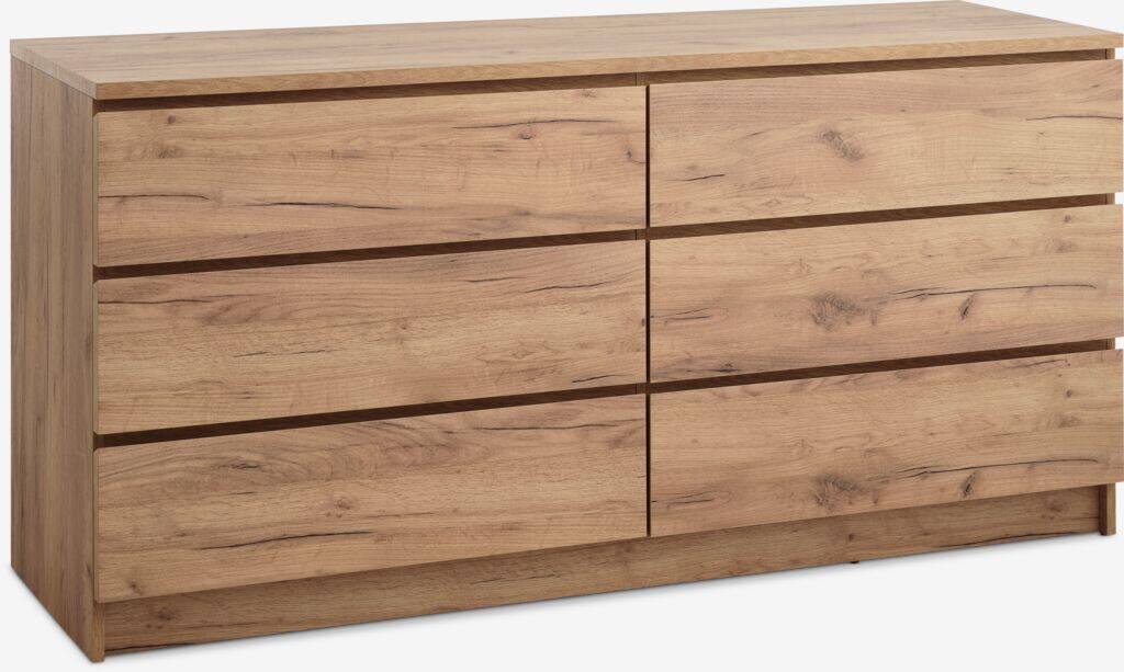 LIMFJORDEN kommode med 3 skuffer, naturlig egetræsfarve