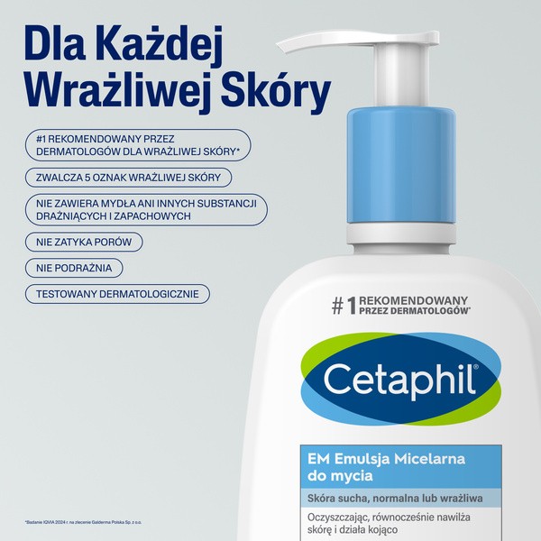 Cetaphil EM, emulsja micelarna do mycia, z pompką, 236 ml