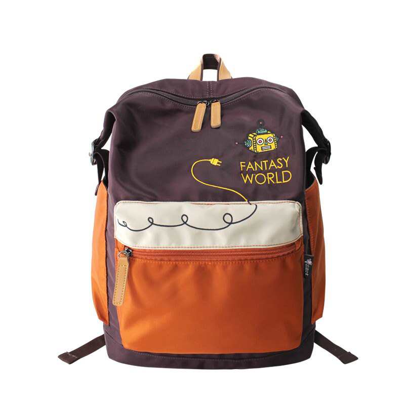 Blomsterprinsesse nylon broderi dame 15 laptop-ryggsekk stor kapasitet skolesekker for jenter vanntett mochila feminin