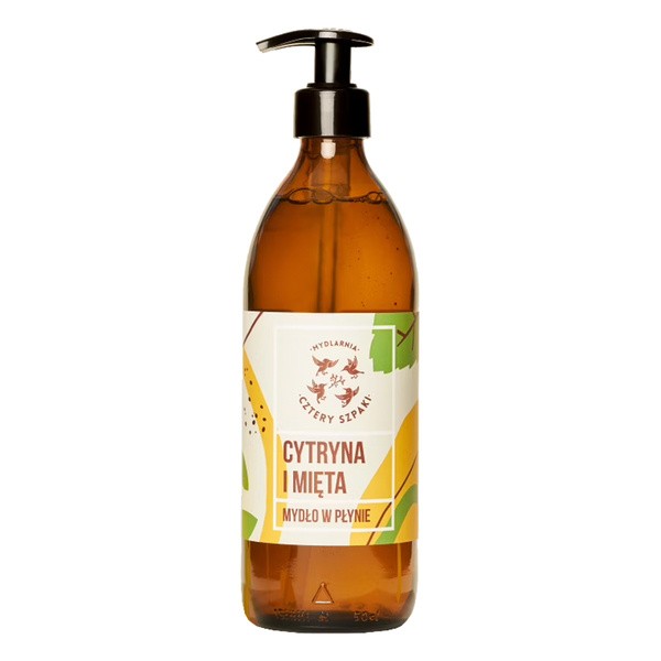 Mydlarnia 4 Szpaki,  Cytryna i Mięta, naturalne mydło w płynie, 500 ml