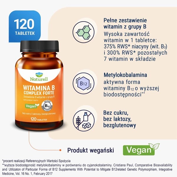 Naturell Witamina B Complex forte, tabletki, 120 szt.