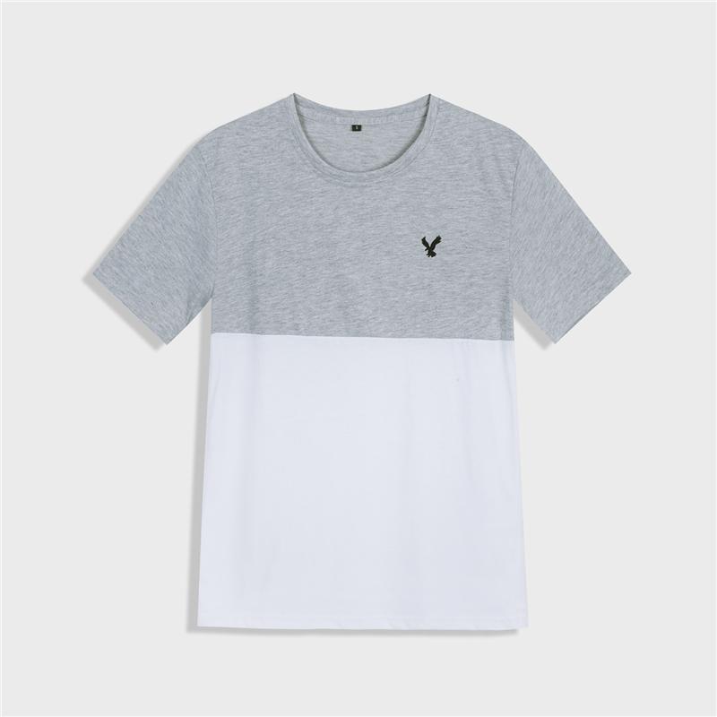 2020 Summer New Splicing Basic Short Sleeve T Shirt Men Loose O neck 100% Cotton Tshirt Male High Quality Breathable Tees Tops