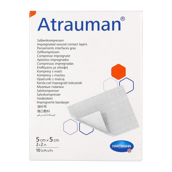 Atrauman, opatrunek z maścią, 5 x 5 cm, 10 szt,
