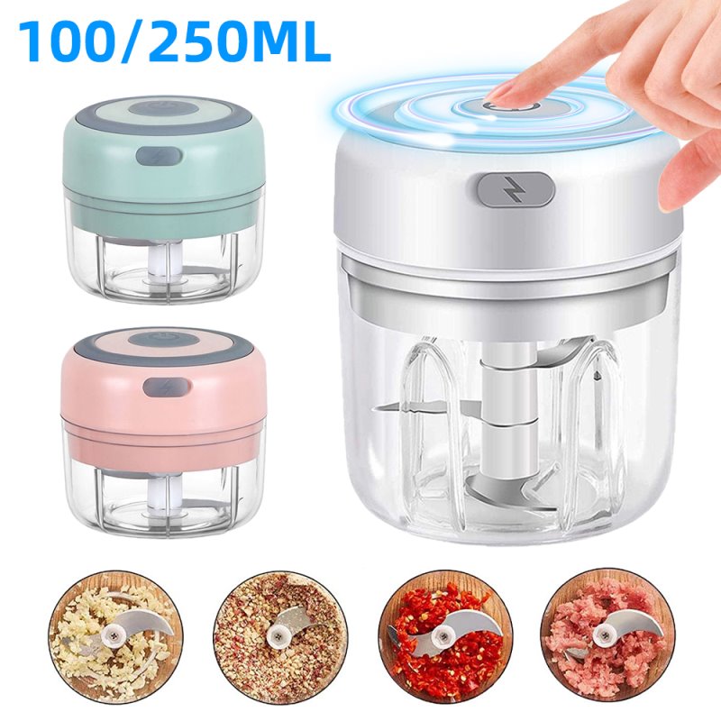 100 250ml Mini elektryczny siekacz do czosnku, młynek do czosnku, ładowanie USB, siekacz do warzyw, chili, mięsa, prasa do czosnku, narzędzia kuchenne