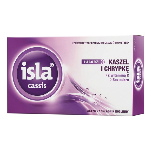 Isla-Cassis, pastylki do ssania, 60 szt.
