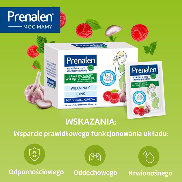 Prenalen Protecta, proszek do rozpuszczania o smaku malinowym, saszetki, 5 g x 14 szt.