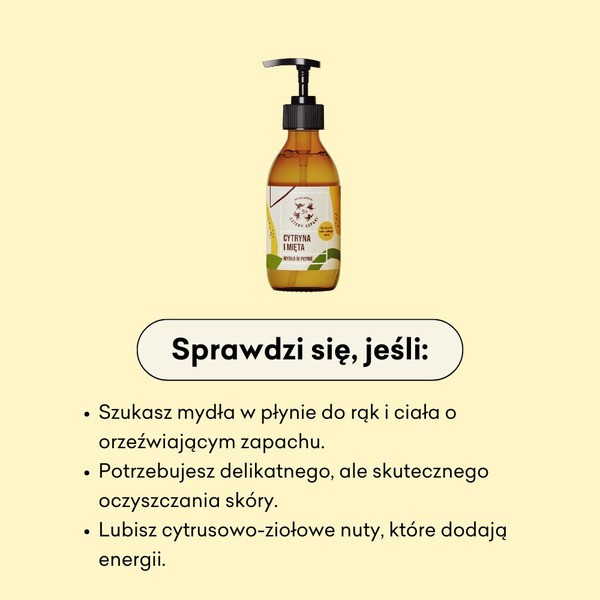 Mydlarnia 4 Szpaki,  Cytryna i Mięta, naturalne mydło w płynie, 500 ml