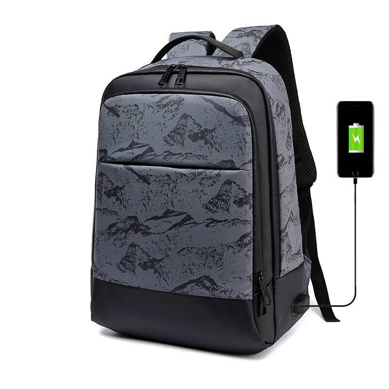 2020 Herre Business Ryggsekk Mote Landskap Reise Laptop Ryggsekk USB Lading Skolesekker Ny Kreativ Mochila