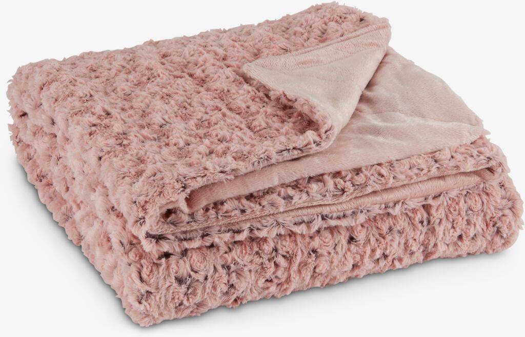 KONGSSPIR Pelsplaid KONGSSPIR 140x200 lyserød