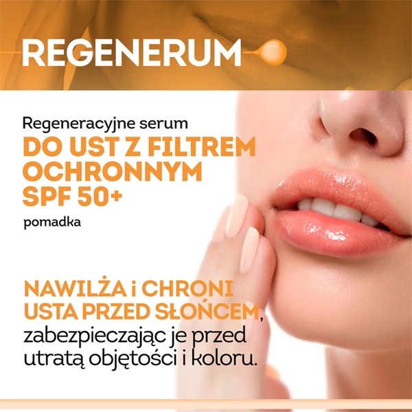 Regenerum, regeneracyjne serum do ust SPF50+, sztyft, 1 szt.