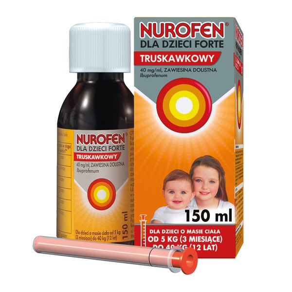 Nurofen dla dzieci Forte truskawkowy, 40mg/ml, zawiesina doustna, 150 ml
