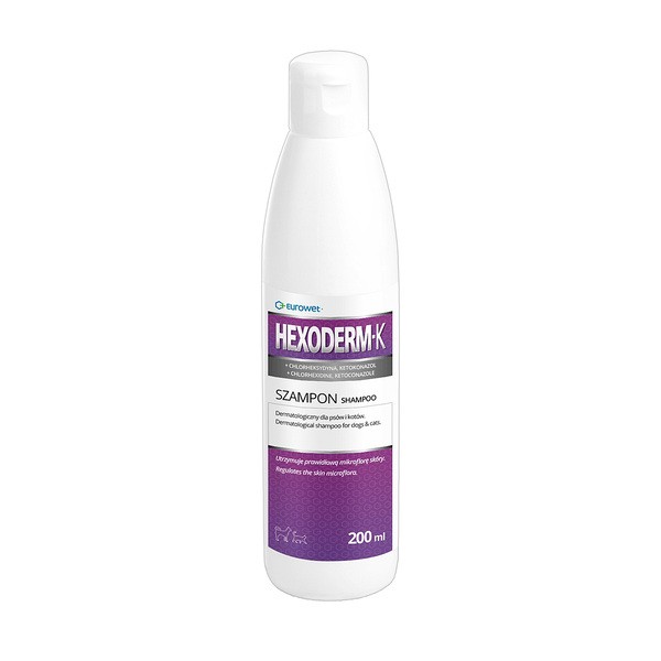 Hexoderm-K, szampon dermatologiczny dla psów i kotów, 200 ml