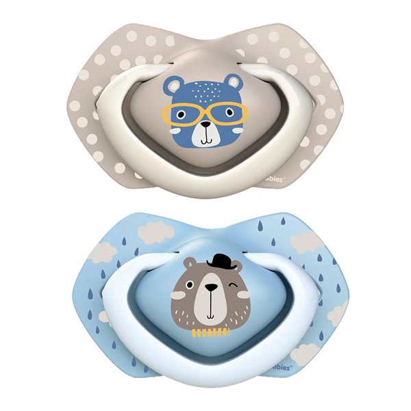 Canpol Babies, smoczek silikonowy, symetryczny, Bonjour Paris, 18 m+, blue, 2 szt.