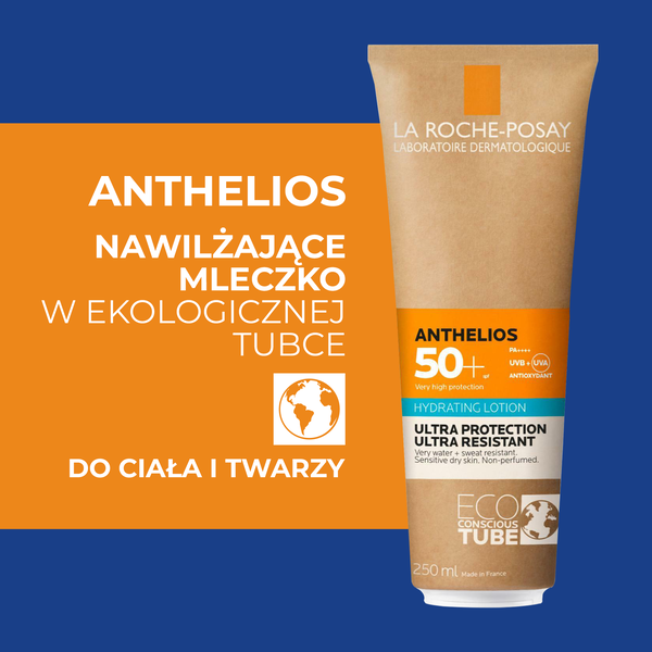 La Roche-Posay Anthelios, mleczko nawilżające do twarzy i ciała SPF 50+, 250 ml