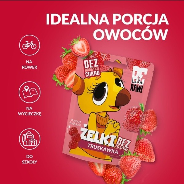 BeRaw! Kids, truskawka, żelki owocowe, 35 g