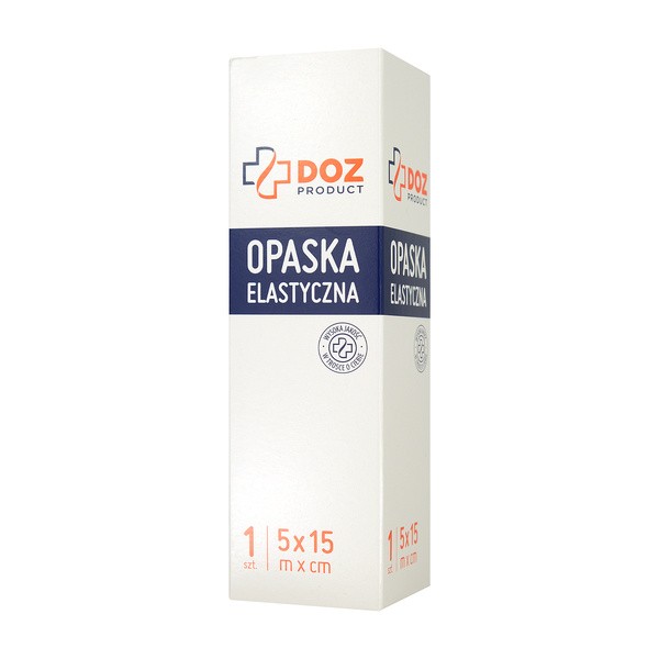 Zestaw 4x DOZ PRODUCT Opaska elastyczna tkana z zapinką, 5 m x 15 cm, 1 szt.