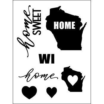 Wisconsin State Clear Stamp Set of 7