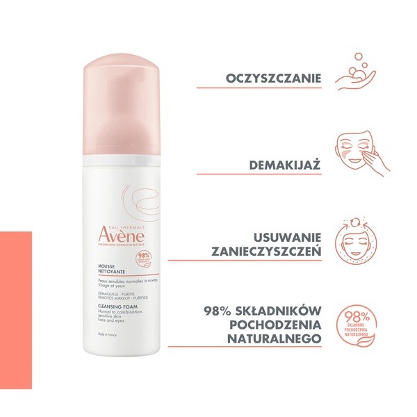 Avene Eau Thermale, pianka oczyszczająca, 150 ml
