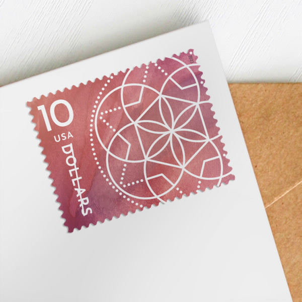 2023 US 10 Dollar Floral Geometry Stamps